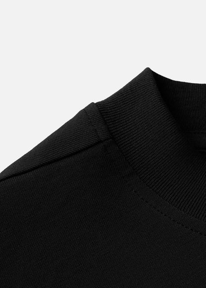 Áo Thun FlexFit™ Cotton Boxy Hack Dáng Tăng Chiều Cao Non Branded 047 047 Đen