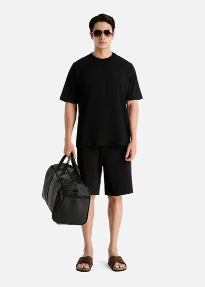 Áo Thun FlexFit™ Cotton Boxy Hack Dáng Tăng Chiều Cao Non Branded 047 047 Đen