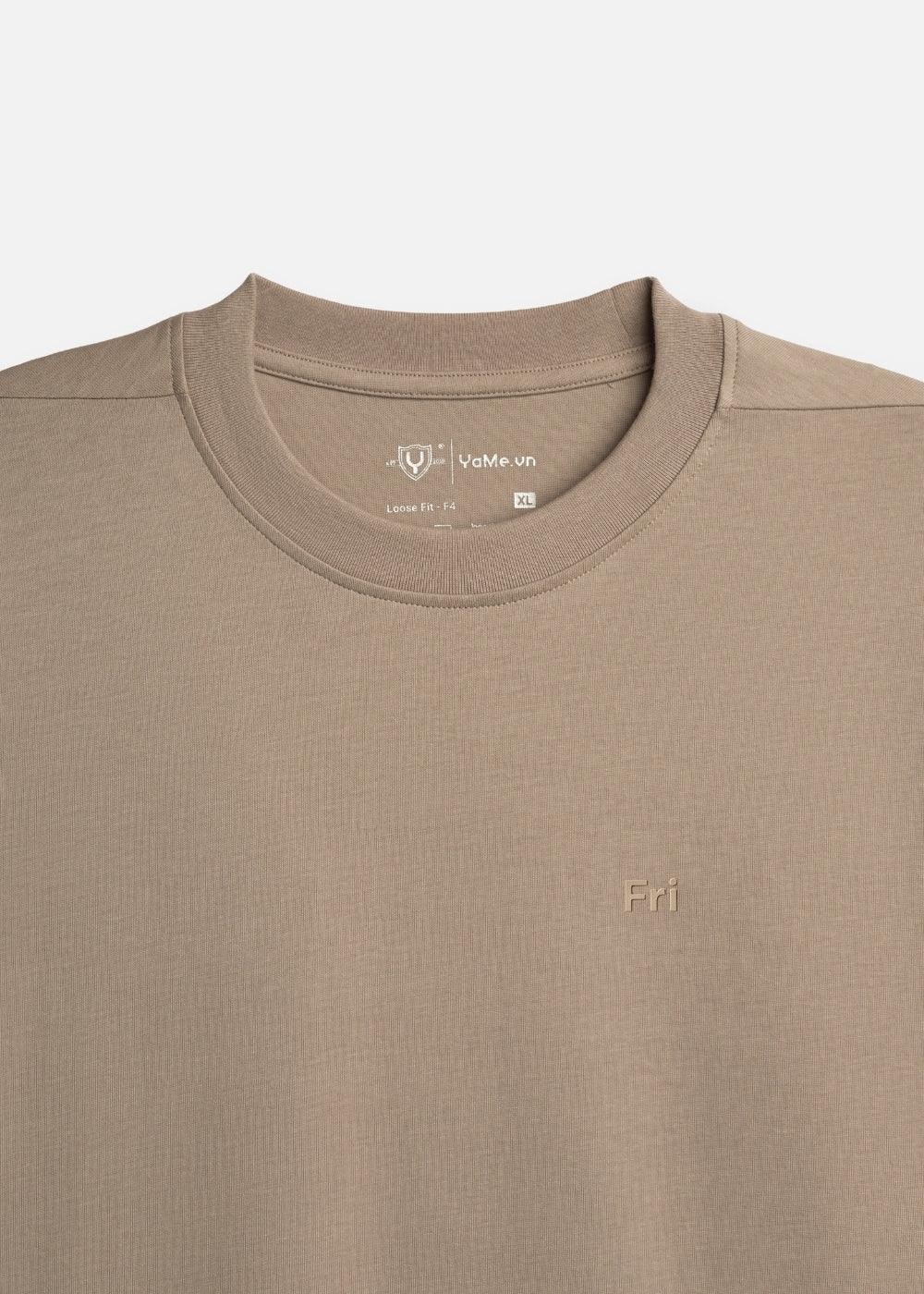 Áo Thun FlexFit™ Cotton Boxy Hack Dáng Tăng Chiều Cao Non Branded 047 Nâu