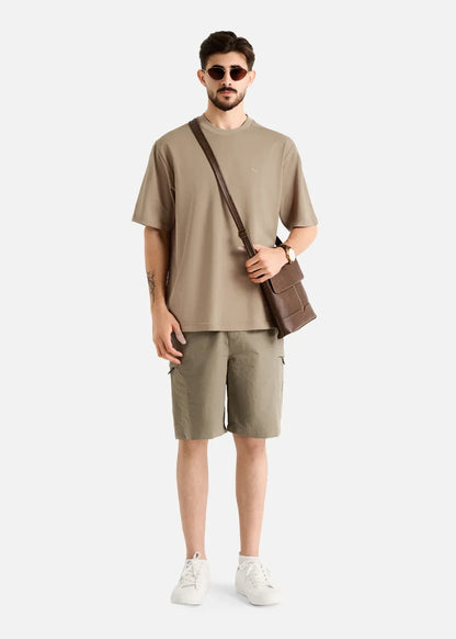 Áo Thun FlexFit™ Cotton Boxy Hack Dáng Tăng Chiều Cao Non Branded 047 Nâu