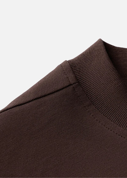 Áo Thun FlexFit™ Cotton Boxy Hack Dáng Tăng Chiều Cao Non Branded 047 Nâu Đậm