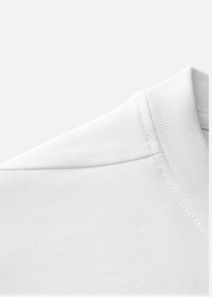 Áo Thun FlexFit™ Cotton Boxy Hack Dáng Tăng Chiều Cao Non Branded 047 Trắng