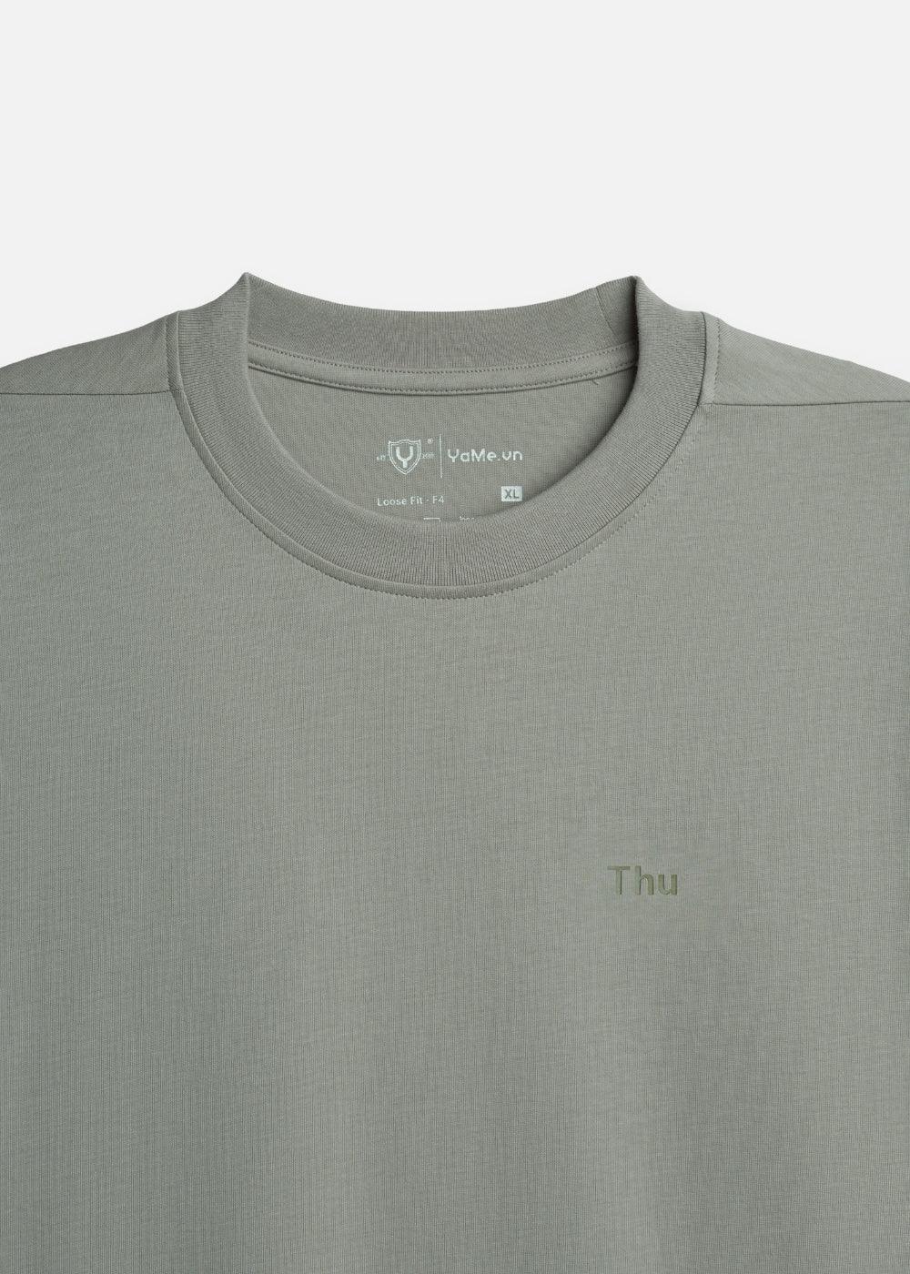 Áo Thun FlexFit™ Cotton Boxy Hack Dáng Tăng Chiều Cao Non Branded 047 Xanh Lá Đậm