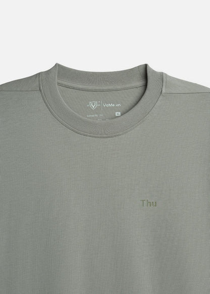 Áo Thun FlexFit™ Cotton Boxy Hack Dáng Tăng Chiều Cao Non Branded 047 Xanh Lá Đậm