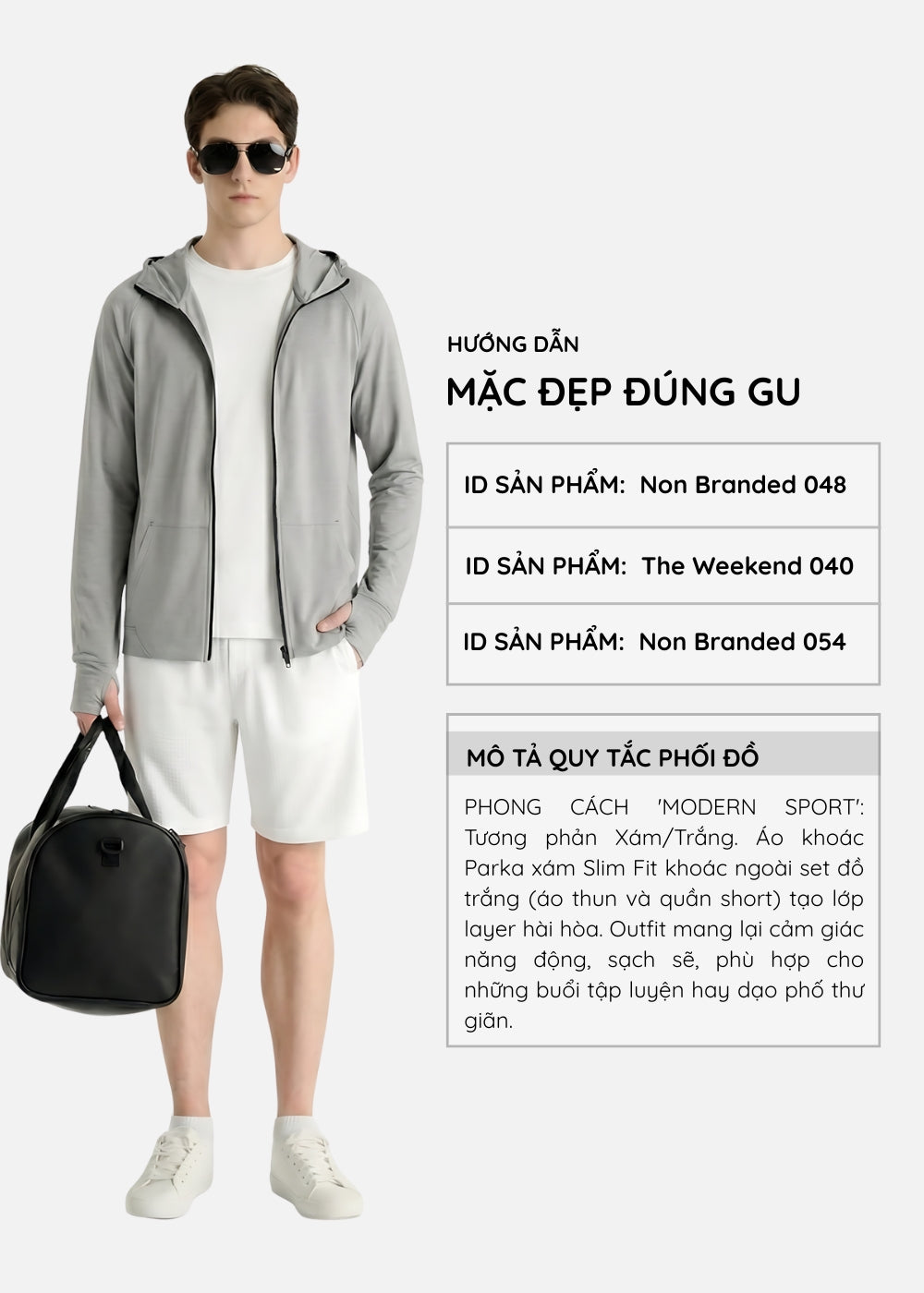 Áo Khoác Parka Anti-UV™ Tay Xỏ Ngón Chống Nắng UPF 50+ Non Branded 048 Xám