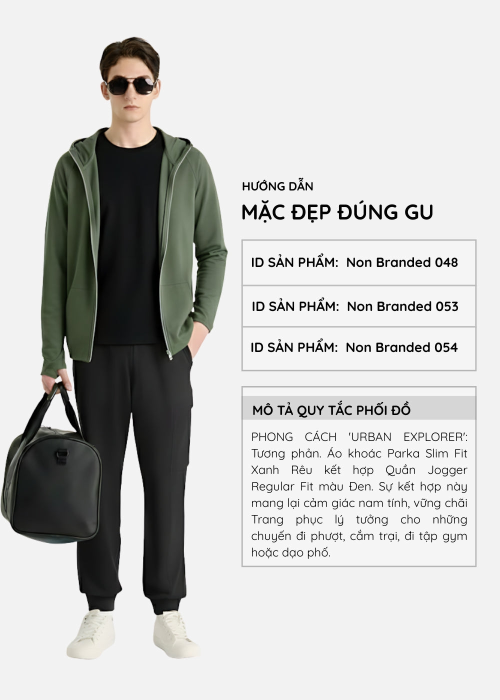 Áo Khoác Parka Anti-UV™ Tay Xỏ Ngón Chống Nắng UPF 50+ Non Branded 048 Xanh Lá Đậm