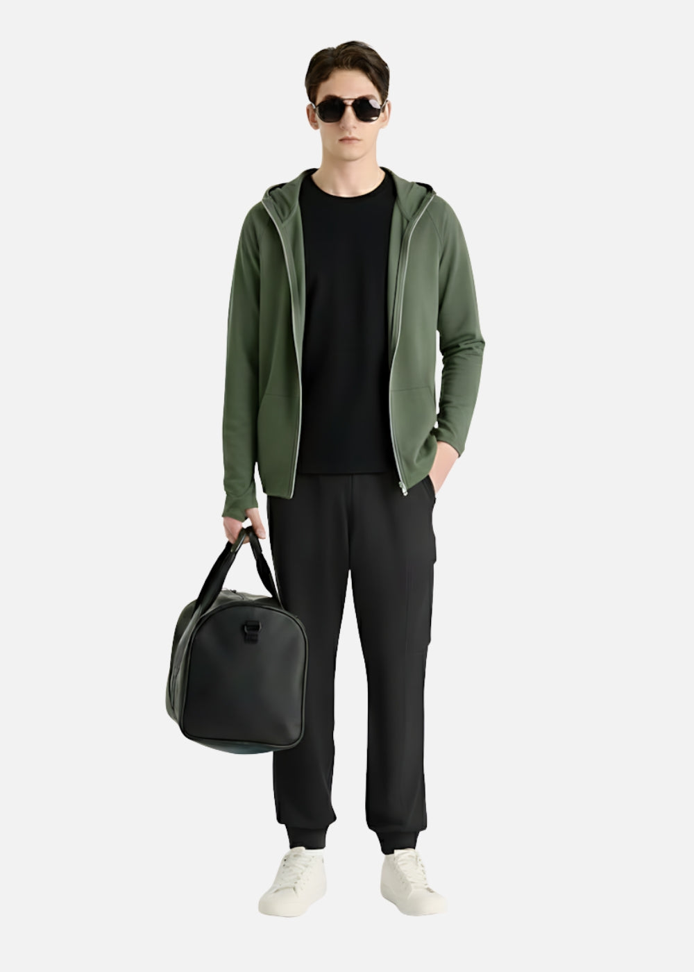 Áo Khoác Parka Anti-UV™ Tay Xỏ Ngón Chống Nắng UPF 50+ Non Branded 048 Xanh Lá Đậm