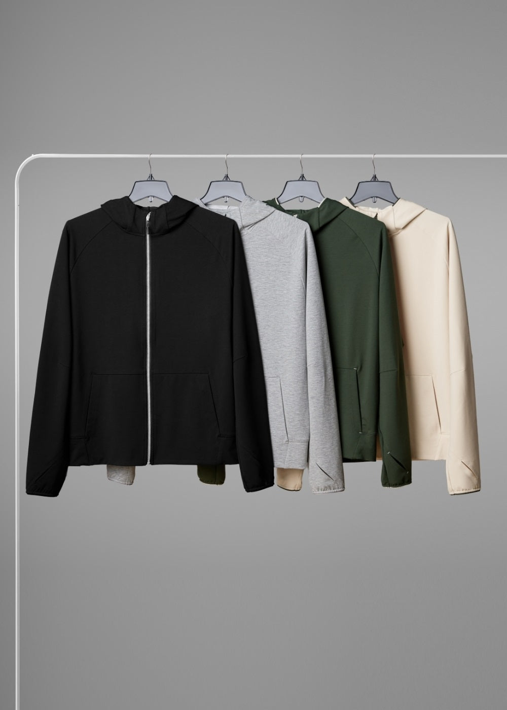 Áo Khoác Parka Anti-UV™ Tay Xỏ Ngón Chống Nắng UPF 50+ Non Branded 048 Xanh Lá Đậm