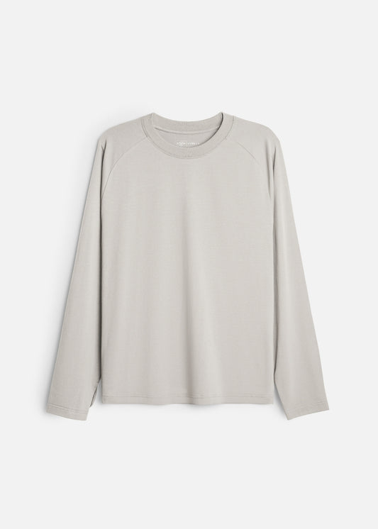 Áo Thun Tay Dài Raglan FlexFit™ Vải Mỏng Mịn Có Lỗ Xỏ Ngón Tiện Lợi Non Branded 052 Màu Xám Nhạt Dáng Vừa Vặn F3