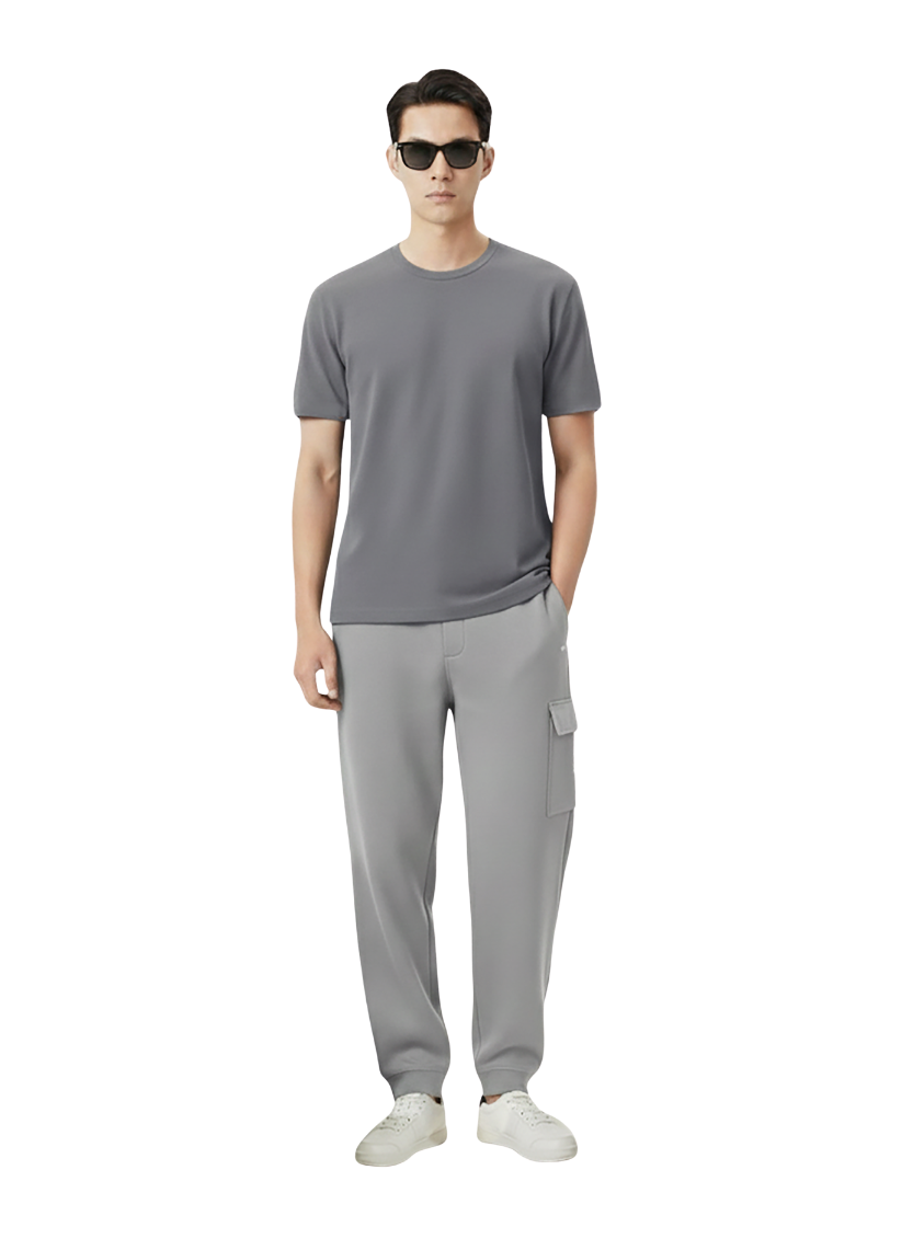 Quần Jogger Scuba Siêu Mịn Non Branded 053 Xám Nhạt