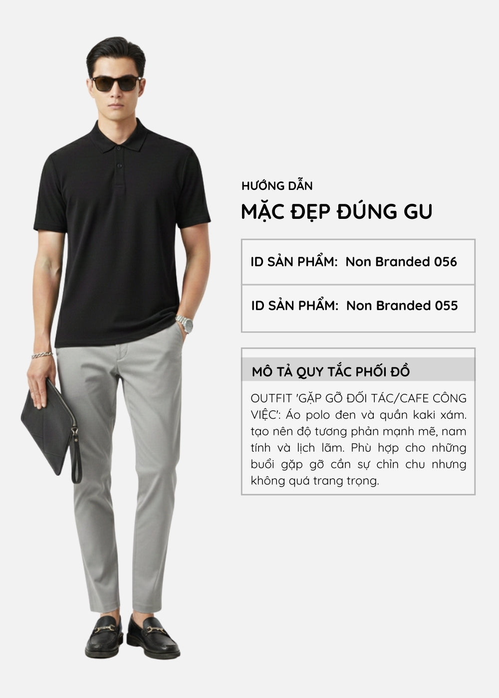 Áo polo Basic Co Giãn Thoáng Mát Non Branded 056 Đen