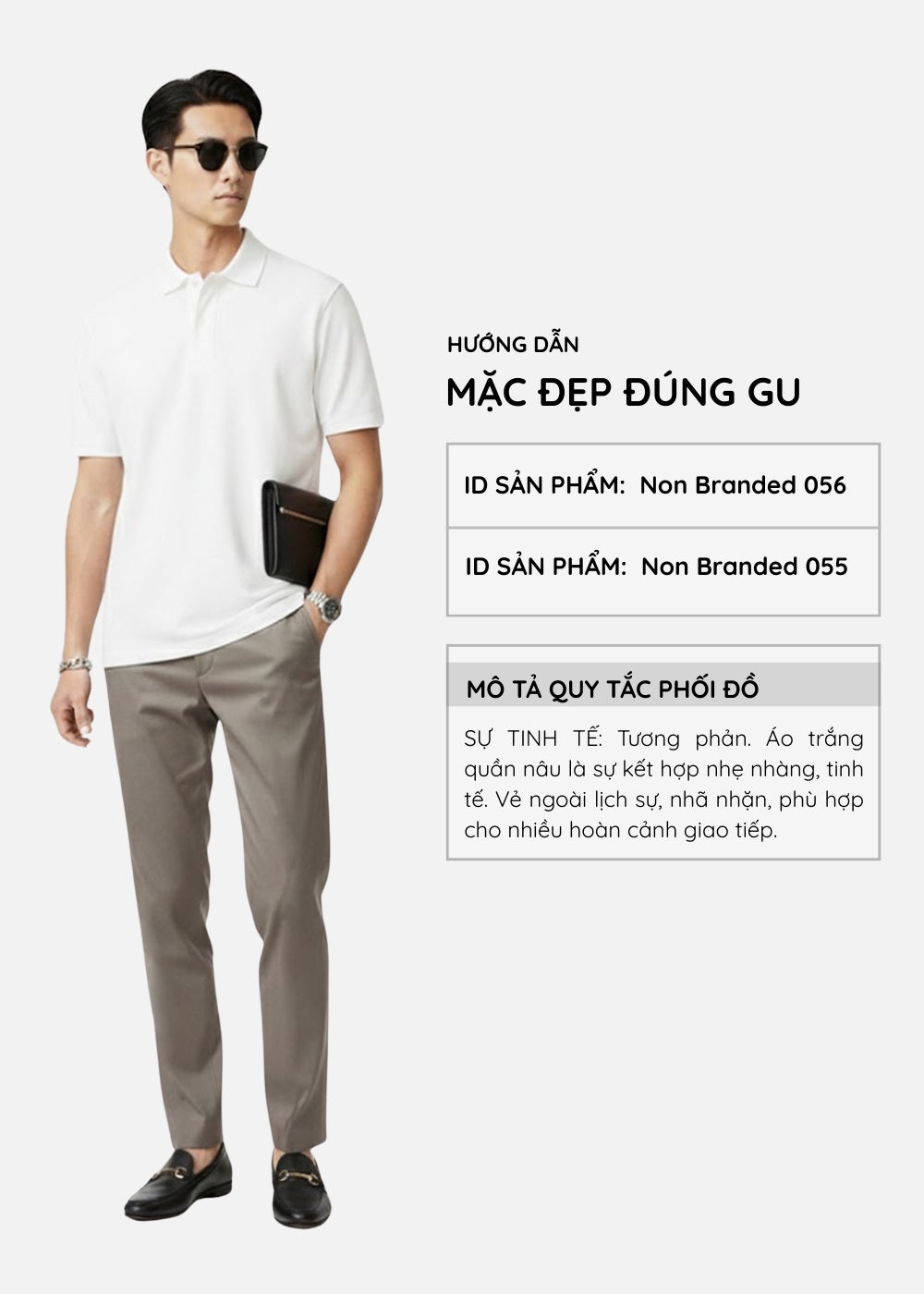 Áo polo Basic Co Giãn Thoáng Mát Non Branded 056 Trắng