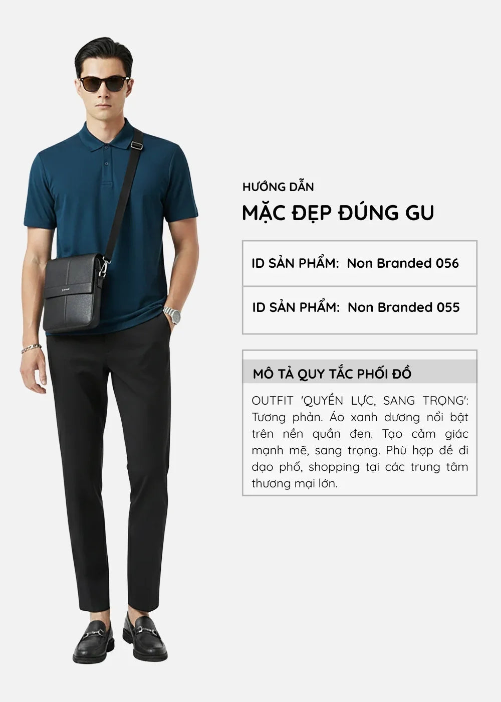 Áo Polo Pique Slim Fit ColorLock™ Khóa Màu Phối Đô Non Branded 056 Xanh Dương