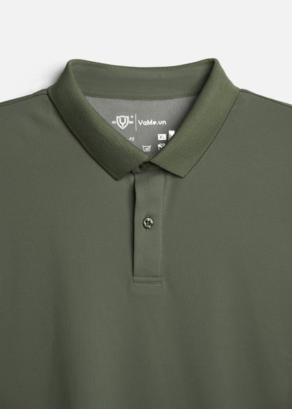 Áo polo Basic Co Giãn Thoáng Mát Non Branded 056 Xanh Lá Đậm