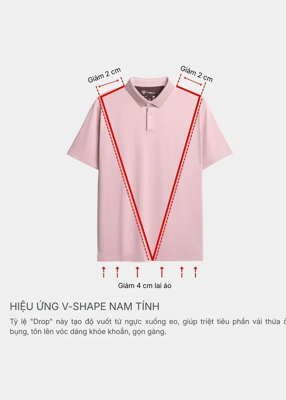 Áo Polo Pique Slim Fit ColorLock™ Khóa Màu Phối Đô Non Branded 056 Hồng