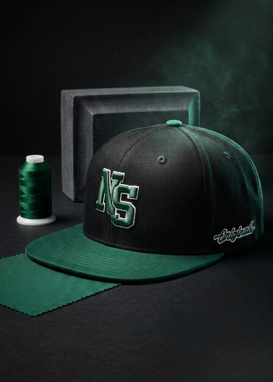 Nón Snapback Kaki Đứng Form NS 148 Đen Xanh Lá