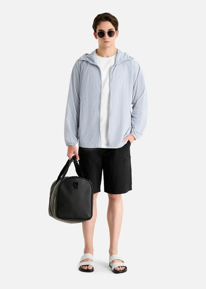 Áo Khoác Parka RainShield™ Mỏng Nhẹ Trượt Nước, Có Mũ Trùm Điều Chỉnh Được Non Branded 004 Màu Xám Nhạt Dáng Rộng Rãi F4