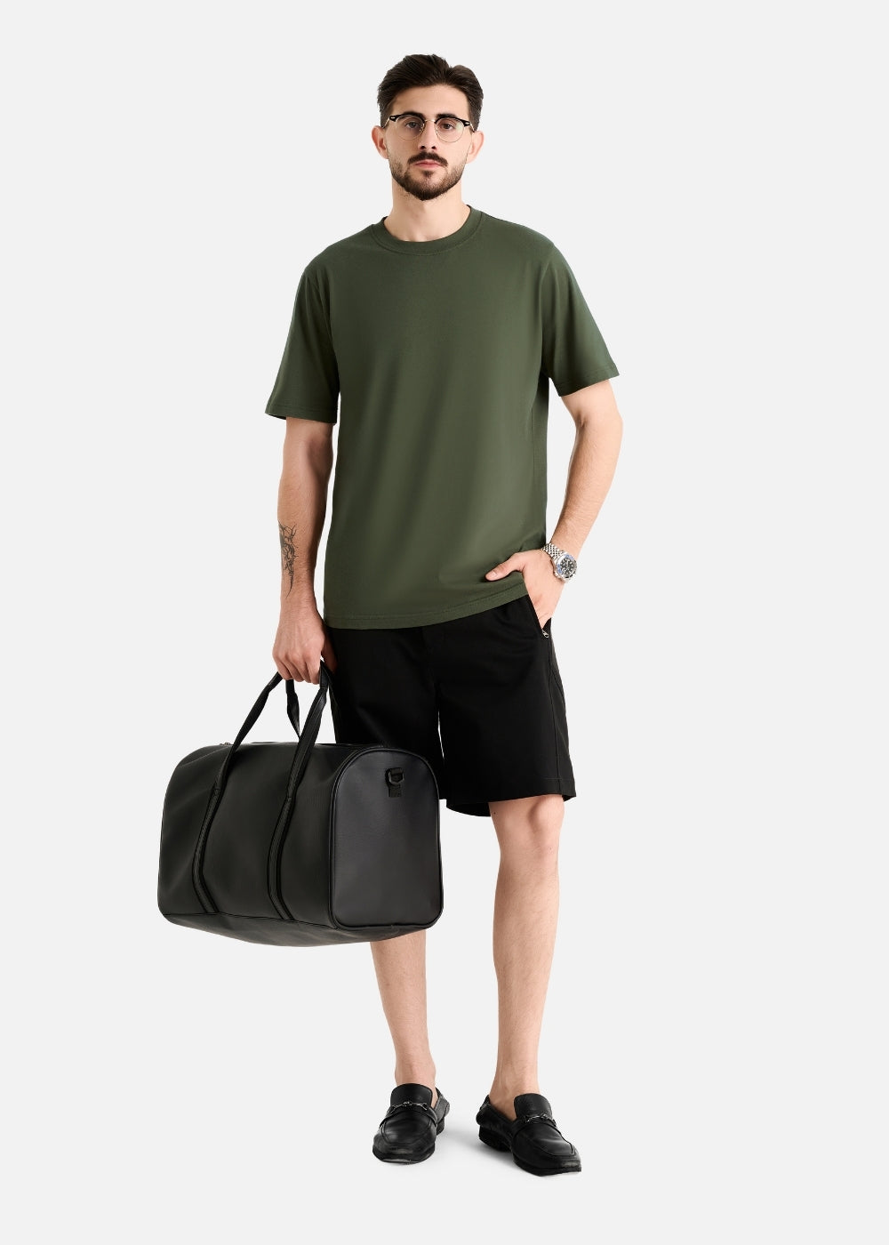 Áo Thun Cotton Wash Siêu Mềm Non Branded 039 Xanh Lá Đậm