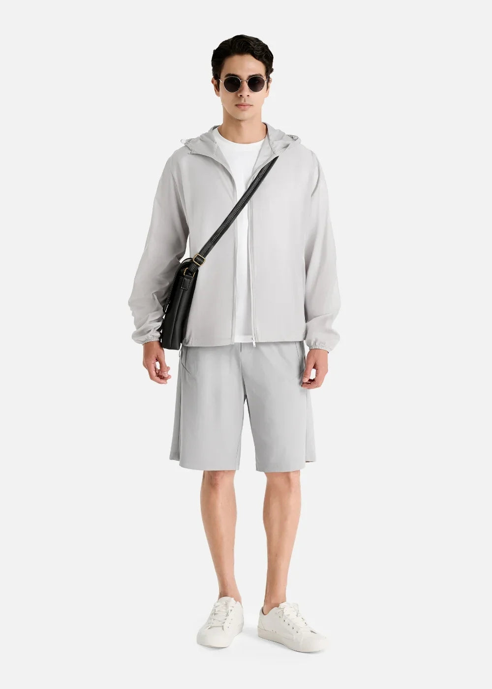 Áo Khoác Parka RainShield™ Trượt Nước Siêu Nhẹ Gấp Gọn 2 Kiểu Non Branded 046 Màu Xám Nhạt Dáng Rộng Rãi F4