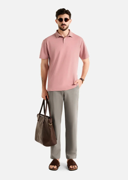 Áo Polo Pique Slim Fit ColorLock™ Khóa Màu Phối Đô Non Branded 056 Hồng