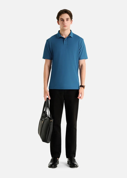 Áo Polo Pique Slim Fit ColorLock™ Khóa Màu Phối Đô Non Branded 056 Xanh Dương