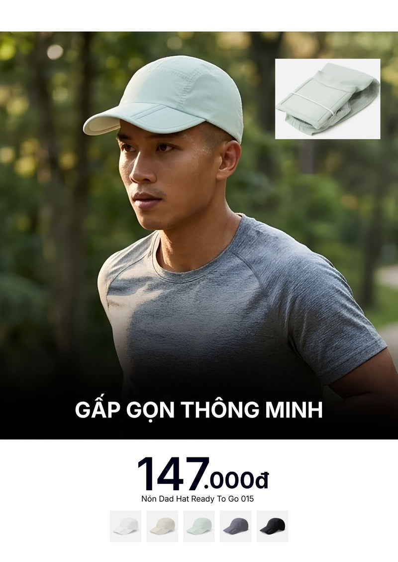 Nón Dad Hat Gấp Gọn Thông Minh Ready To Go 015 Màu Xanh Ngọc