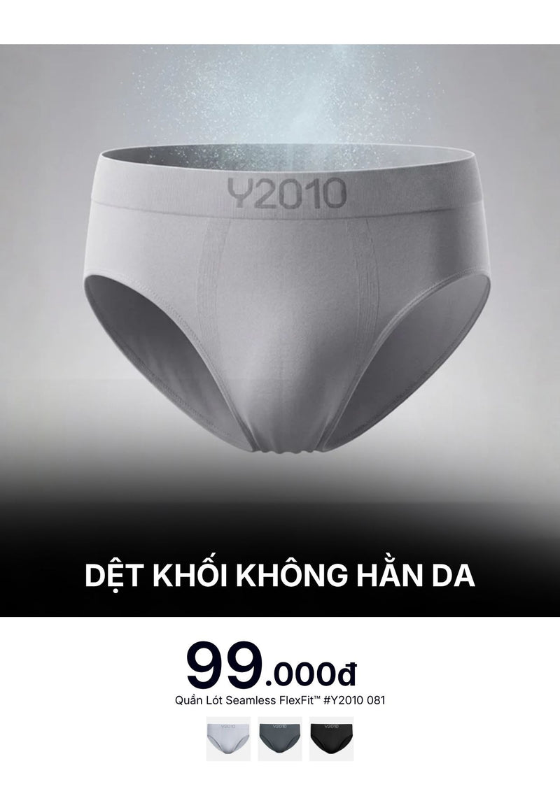 Quần Lót Seamless FlexFit™ Dệt Khối Không Hằn Da #Y2010 081 Màu Xám Nhạt Tam Giác