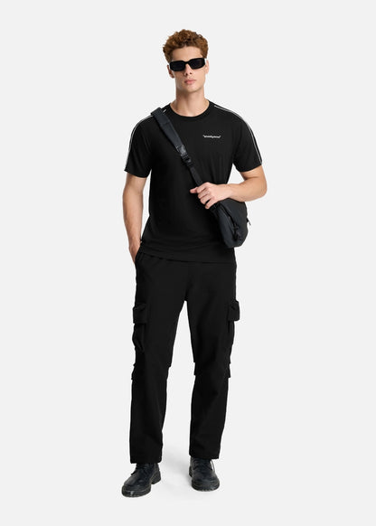 Áo Thun Cotton Line Art Co Giãn Seventy Seven 004 Đen