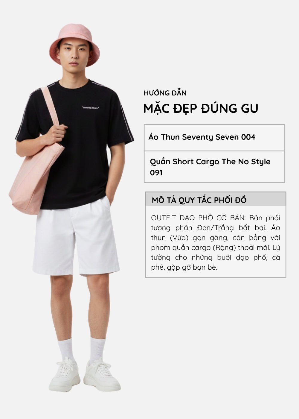 Áo Thun FlexFit™ Viền Vai Phối Màu Seventy Seven 004 Trắng Màu Đen Dáng Ôm Vừa F2