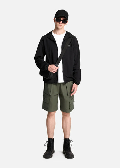 Áo Khoác Parka RainShield™ Trượt Nước Mỏng Nhẹ Chống Nắng Seventy Seven 005 Màu Đen Dáng Ôm Vừa F2
