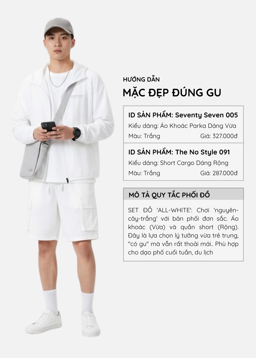 Áo Khoác Gió Trượt Nước Seventy Seven 005 Trắng