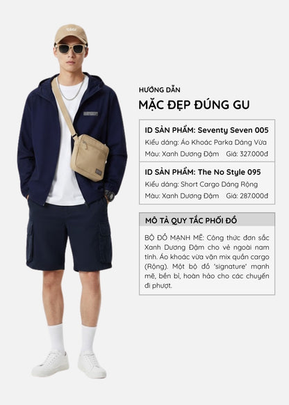 Áo Khoác Gió Trượt Nước Seventy Seven 005 Xanh Dương Đậm