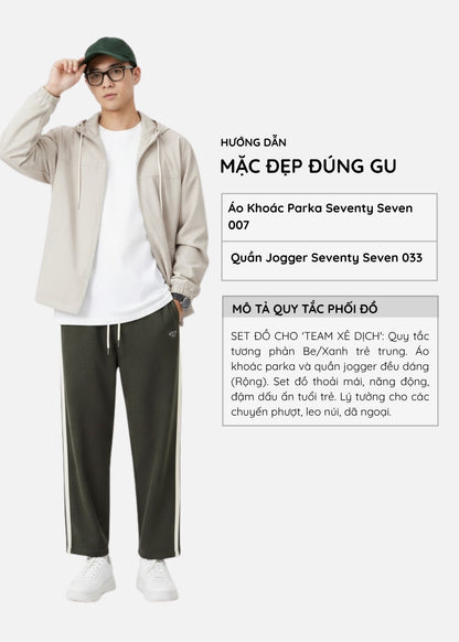 Áo Khoác Parka DurableTex™ Lai Áo Có Dây Rút Tùy 2 Kiểu Mặc Seventy Seven 007 Màu Be Dáng Vừa Vặn F3