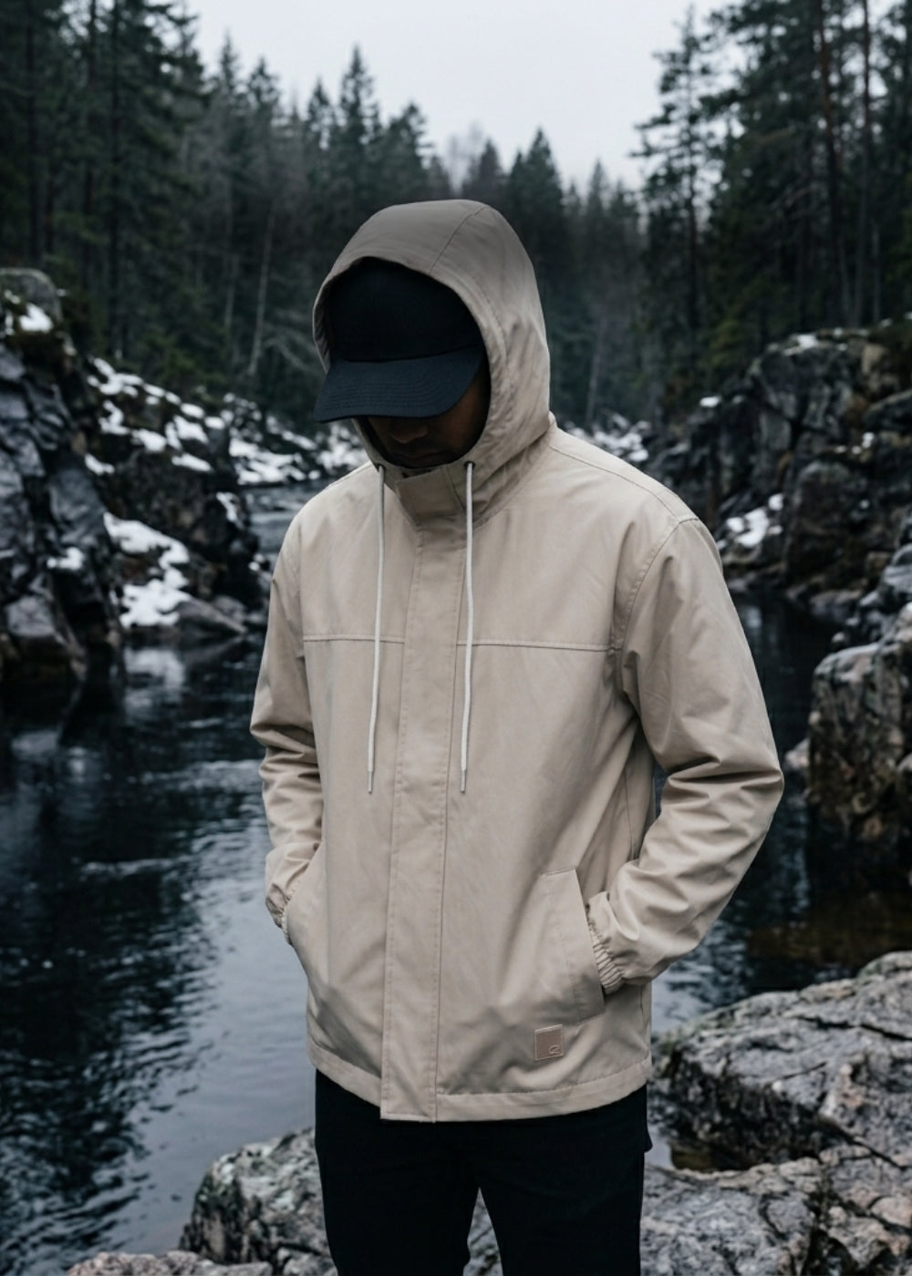 Áo Khoác Parka DurableTex™ Lai Áo Có Dây Rút Tùy 2 Kiểu Mặc Seventy Seven 007 Màu Be Dáng Vừa Vặn F3