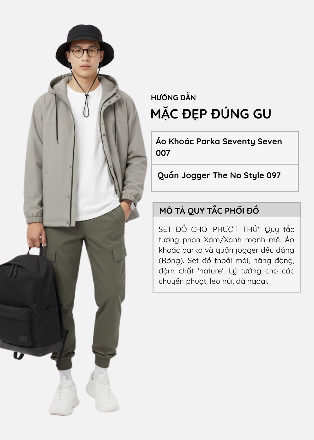 Áo Khoác Parka DurableTex™ Lai Áo Có Dây Rút Tùy 2 Kiểu Mặc Seventy Seven 007 Màu Xám Dáng Vừa Vặn F3