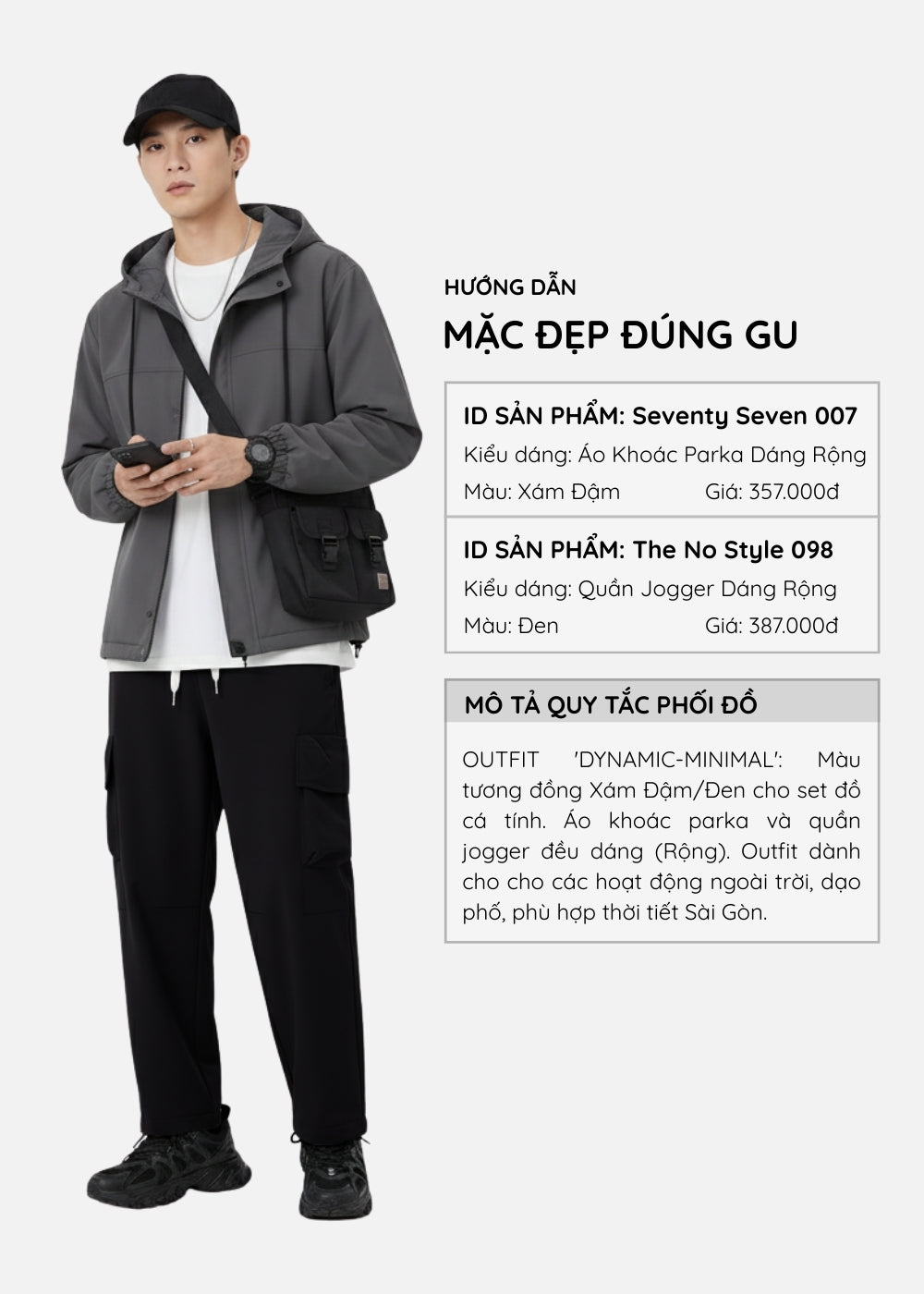 Quần Dù Cargo Nhẹ Co Giãn The No Style 098 Đen