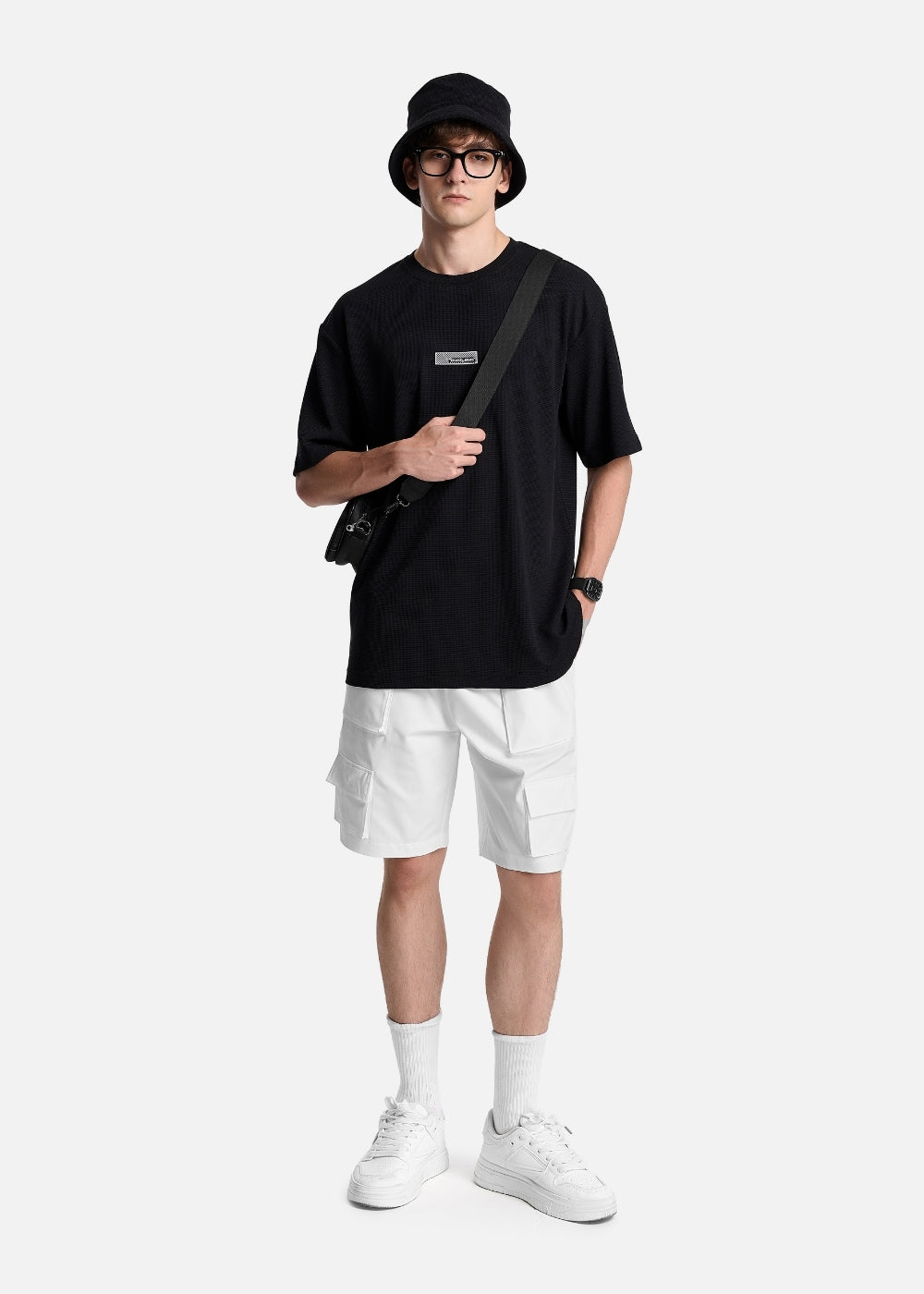 Áo Thun Tay Ngắn Waffle Thoáng Khí Seventy Seven 010 Đen