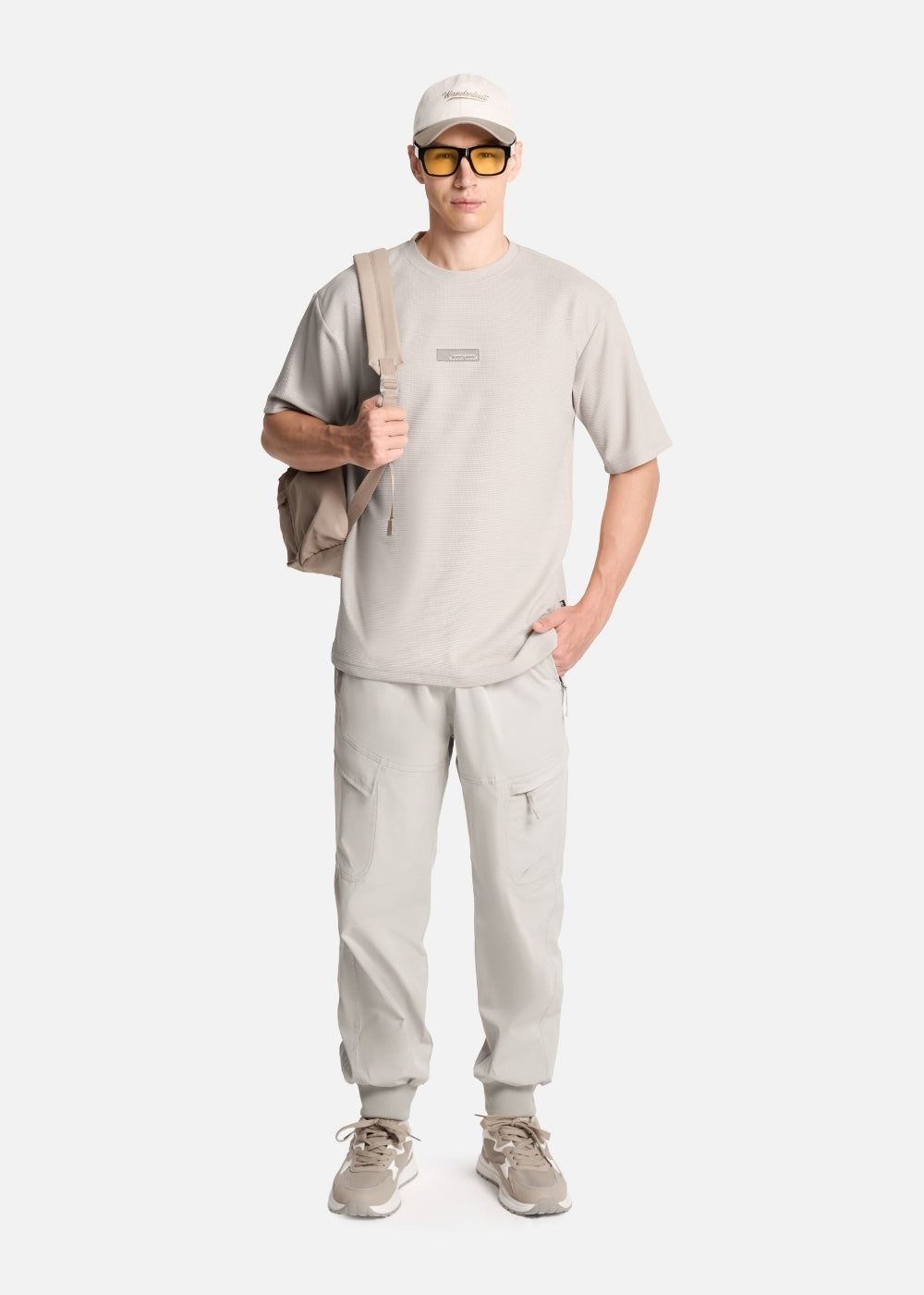 Áo Thun Tay Ngắn Waffle Thoáng Khí Seventy Seven 010 Nâu Nhạt