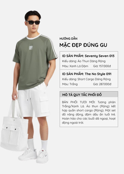 Áo Thun Pique Thoáng Mát Seventy Seven 013 Xanh Lá Đậm