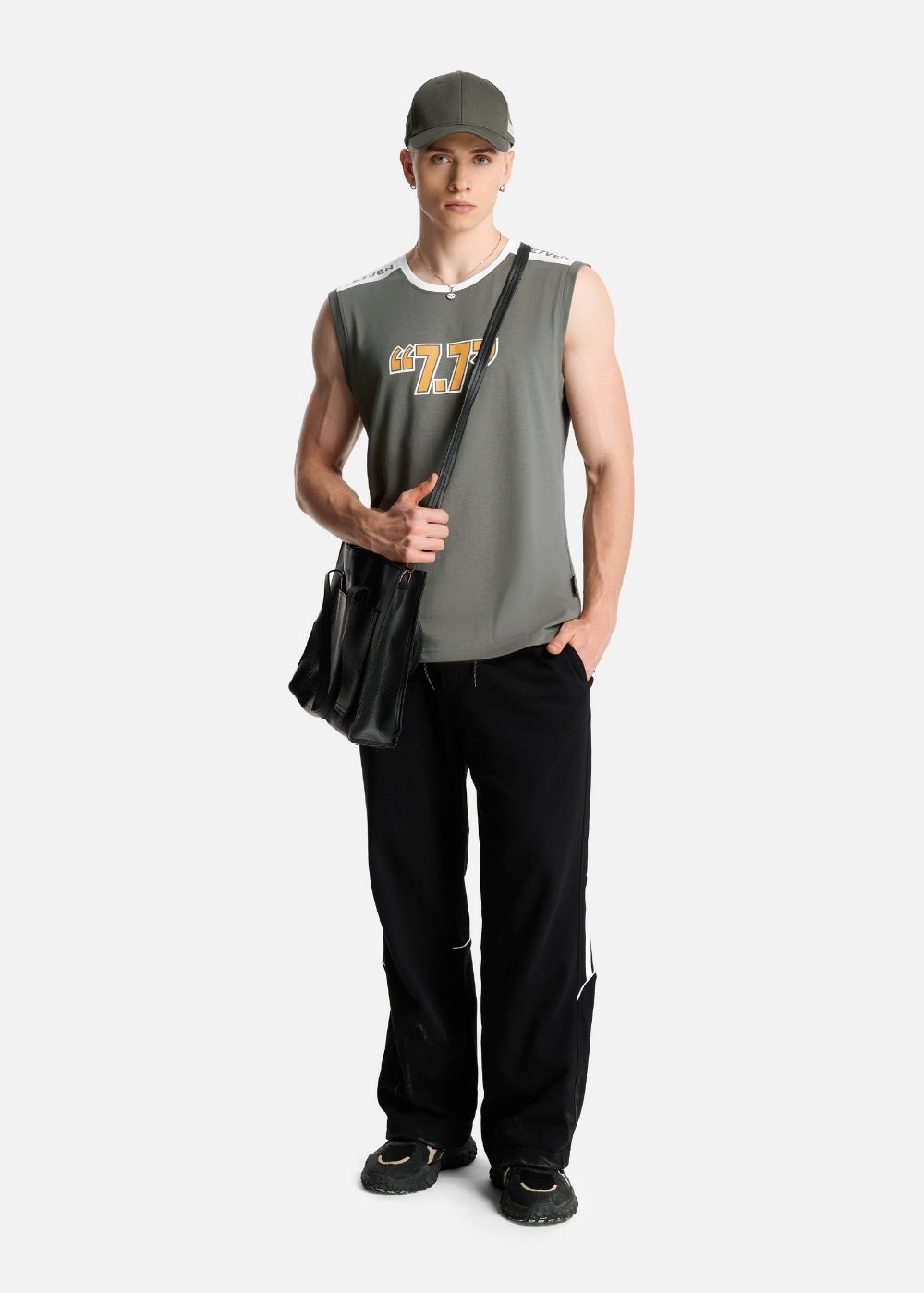 Áo Thun 3 Lỗ Cotton Thoáng Khí Seventy Seven 014 Xanh Lá Đậm