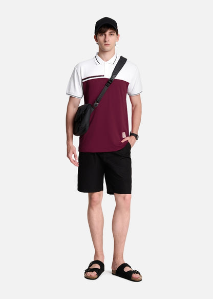 Áo Polo Phối Màu Pique Thoáng Mát Seventy Seven 019 Trắng Đỏ