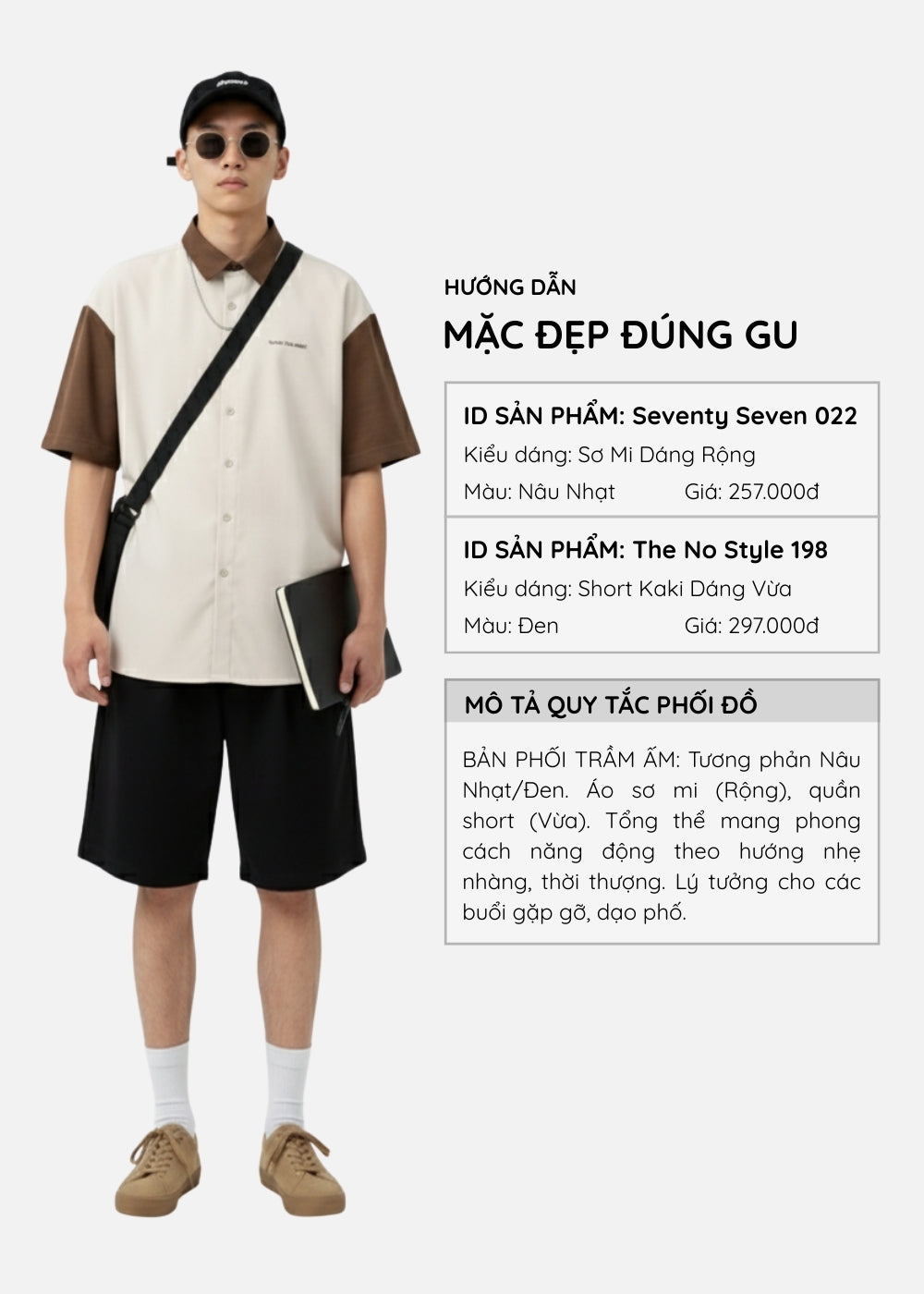 Áo Sơ Mi Tay Ngắn Vải Nhung Corduroy Retro Ít Nhăn Seventy Seven 022 Nâu Nhạt