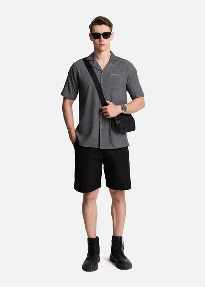 Áo Sơ Mi Cuban Corduroy Ít Nhăn Seventy Seven 023 Xám Đậm