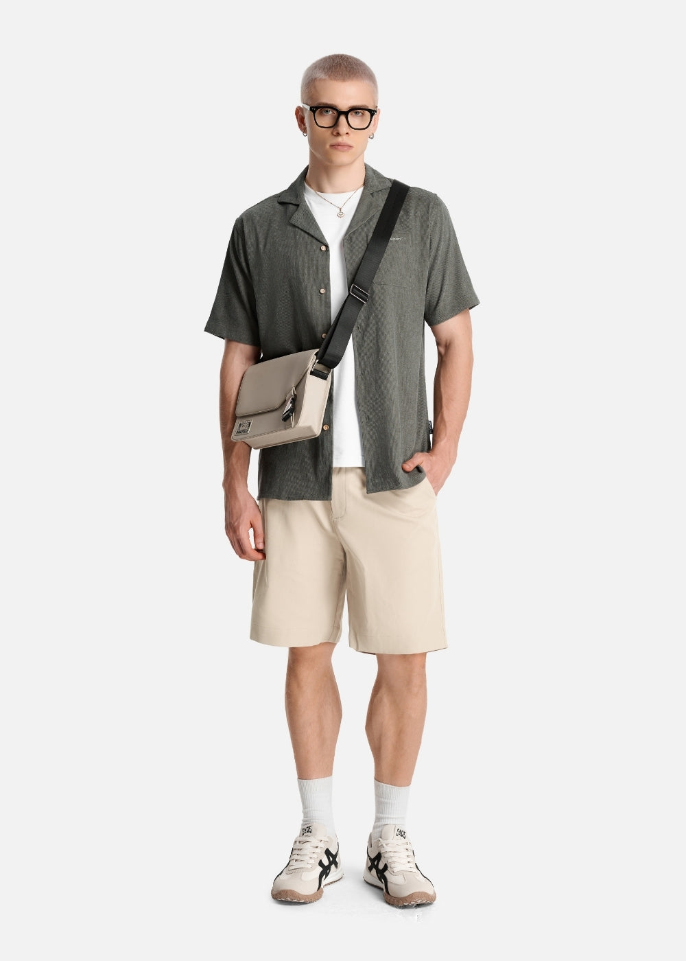 Áo Sơ Mi Cuban Corduroy Ít Nhăn Seventy Seven 023 Xanh Lá Đậm