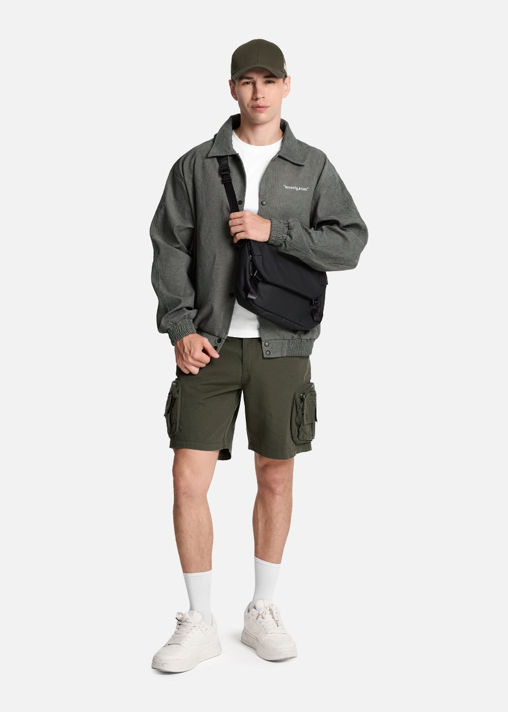 Áo Khoác Kaki Corduroy Ít Nhăn Seventy Seven 037 Xanh Lá Đậm