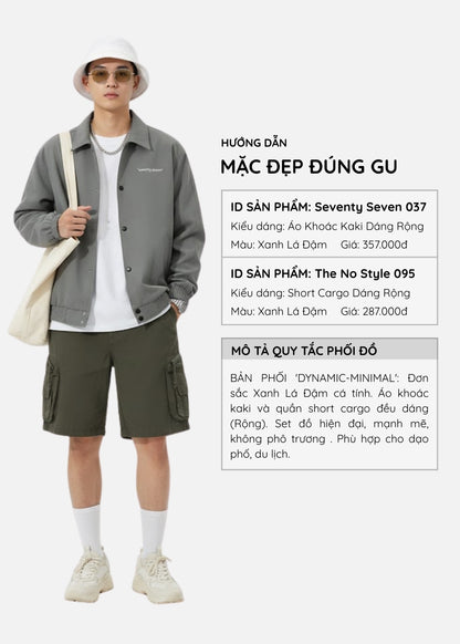 Áo Khoác Kaki Corduroy Ít Nhăn Seventy Seven 037 Xanh Lá Đậm