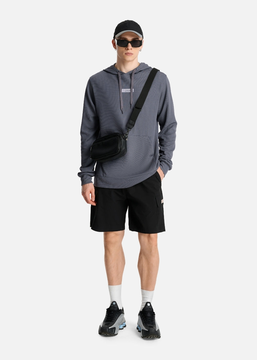 Quần Short Cargo 7 Inch Dù Trượt Nước Seventy Seven 031 Đen