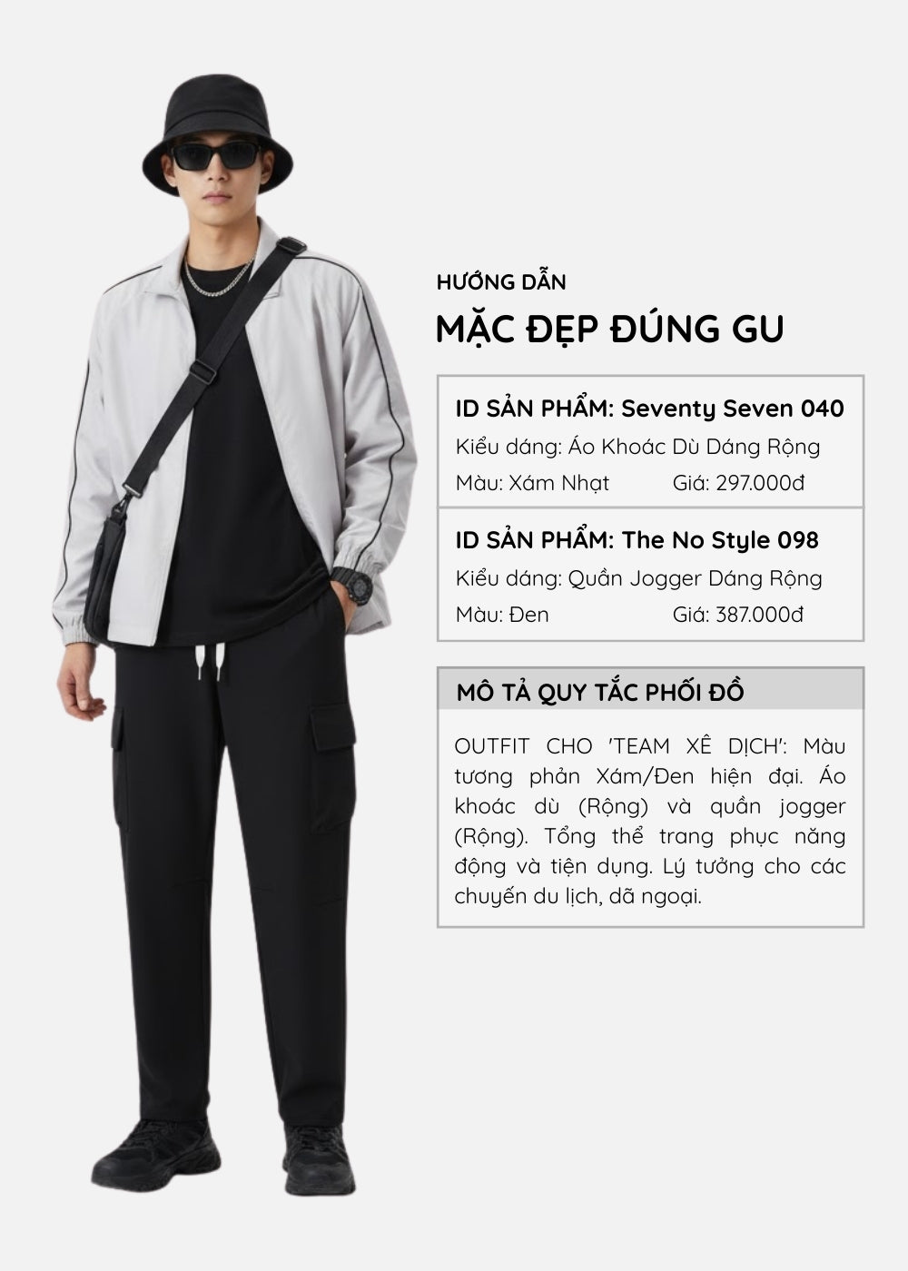 Áo Khoác Gió Trượt Nước Seventy Seven 040 Xám Nhạt