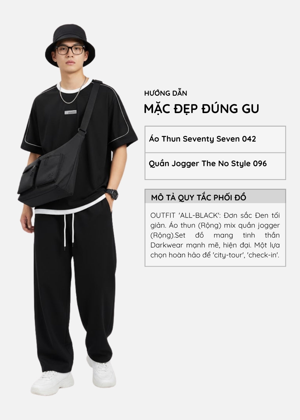 Áo Thun Vải Tổ Ong EasyCare™ Chống Nhăn, Giữ Dáng Tốt Seventy Seven 042 Màu Đen Dáng Rộng Rãi F4