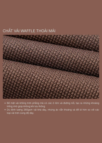 Áo Thun Vải Tổ Ong EasyCare™ Chống Nhăn, Giữ Dáng Tốt Seventy Seven 042 Màu Đen Dáng Rộng Rãi F4